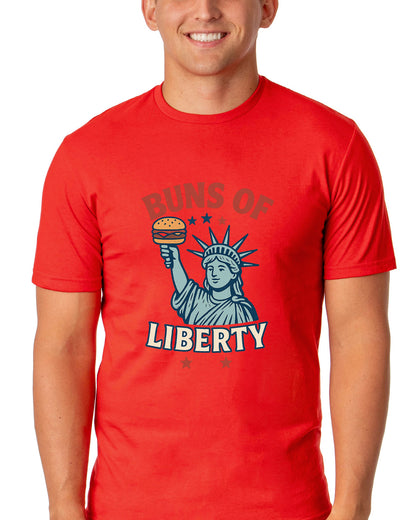 Men's Buns of Liberty Statue of Liberty Patriotic Funny T-Shirt