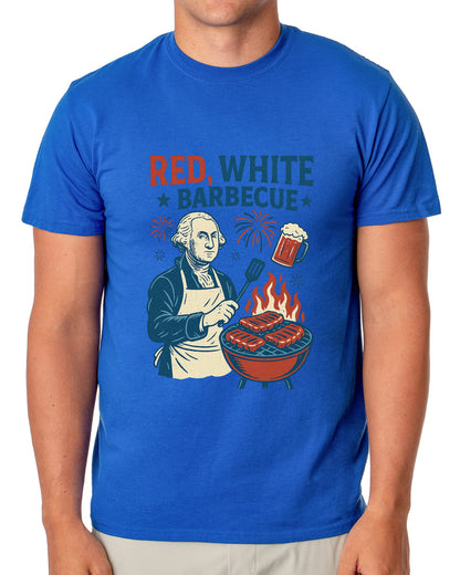 Men's T-Shirt Red White Barbeque 4th of July Adult T-Shirt