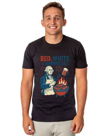 Men's T-Shirt Red White Barbeque 4th of July Adult T-Shirt