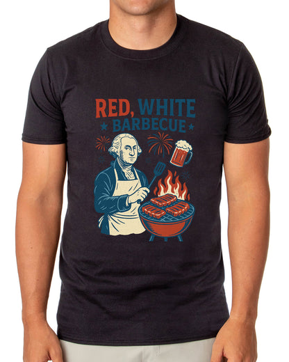 Men's T-Shirt Red White Barbeque 4th of July Adult T-Shirt