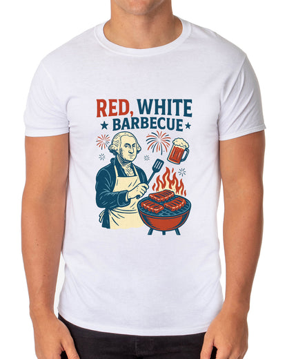 Men's T-Shirt Red White Barbeque 4th of July Adult T-Shirt