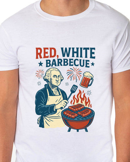 Men's T-Shirt Red White Barbeque 4th of July Adult T-Shirt
