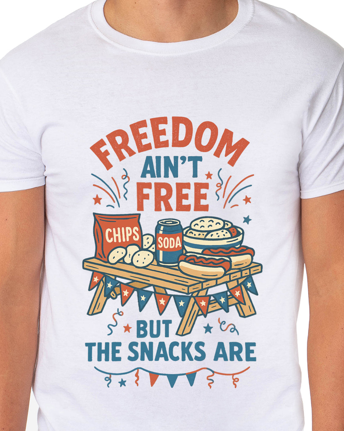 Independence Day T-Shirt Men's Freedom Isn't Free Adult Novelty USA Tee