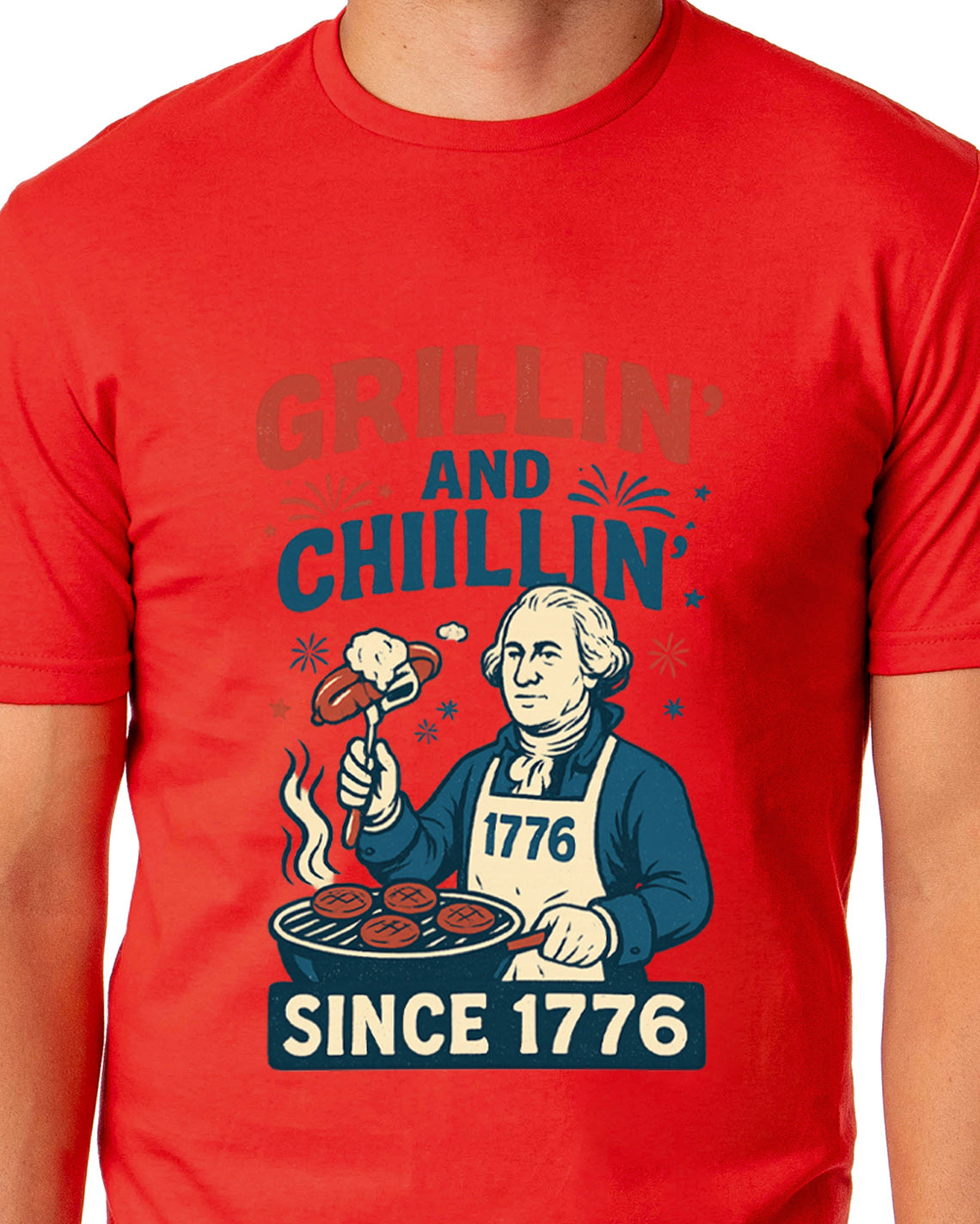 Men's Grillin' and Chillin' Since 1776 4th of July Adult T-Shirt