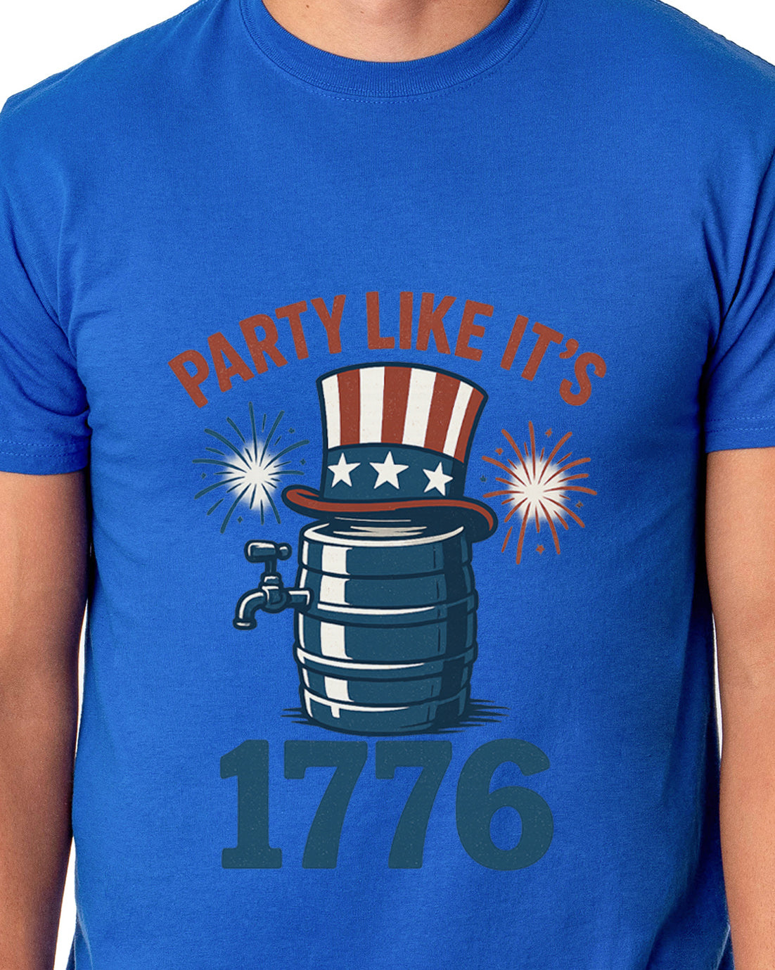 Fourth Of July Men's Party Like It's 1776 Parody Funny Short-Sleeve T-Shirt