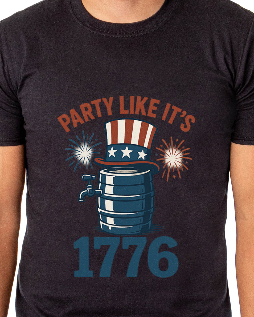 Fourth Of July Men's Party Like It's 1776 Parody Funny Short-Sleeve T-Shirt