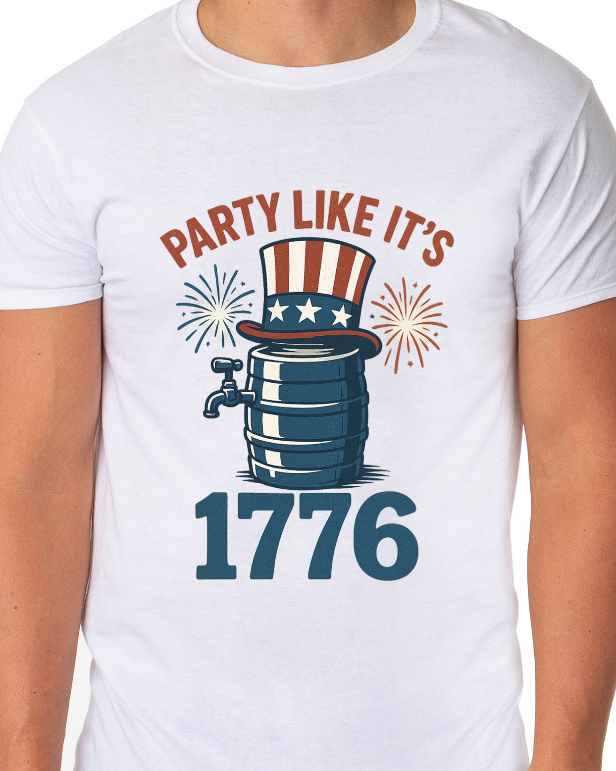 Fourth Of July Men's Party Like It's 1776 Parody Funny Short-Sleeve T-Shirt