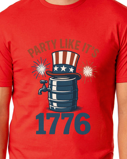 Fourth Of July Men's Party Like It's 1776 Parody Funny Short-Sleeve T-Shirt
