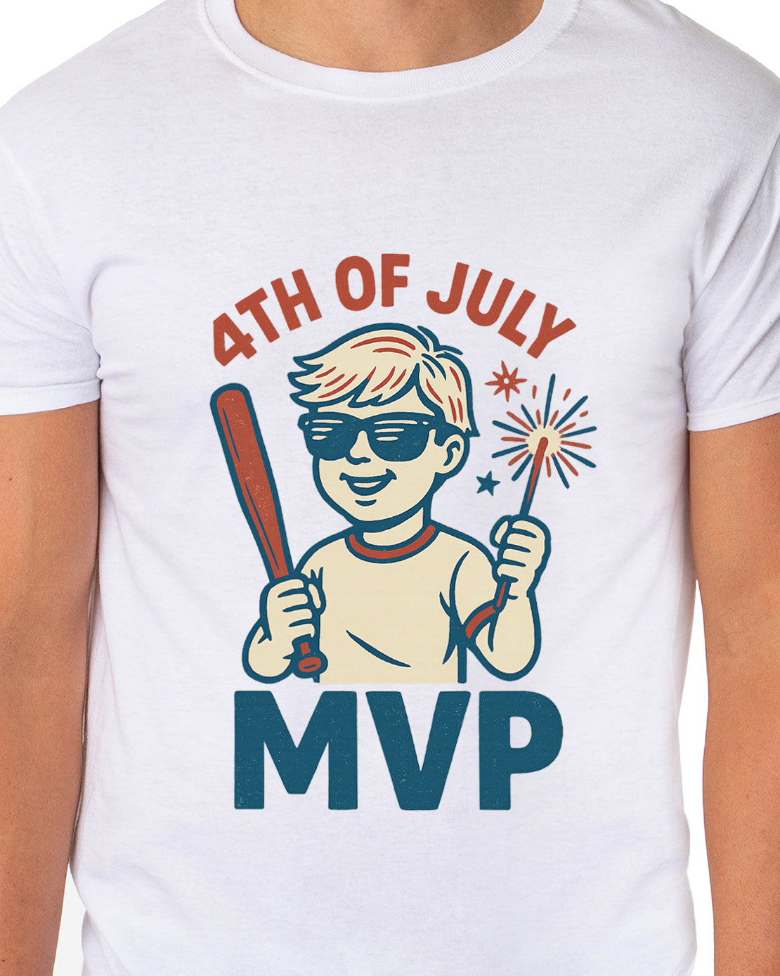 Men's 4th of July MVP Fireworks Independence Day Patriotic Funny T-Shirt For Adults