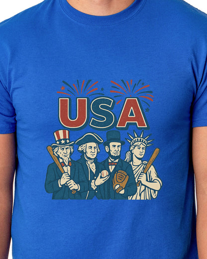 All-Stars of America T-Shirt Men's Baseball Inspired USA Adult Tee