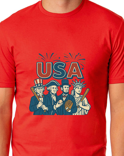 All-Stars of America T-Shirt Men's Baseball Inspired USA Adult Tee