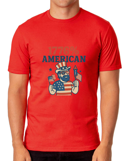 Men's 4th of July 1776% American USA Patriotic Funny T-Shirt