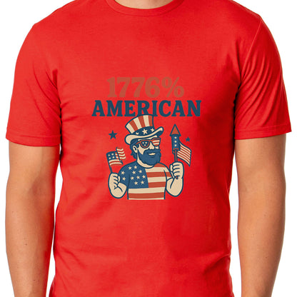 Men's 4th of July 1776% American USA Patriotic Funny T-Shirt