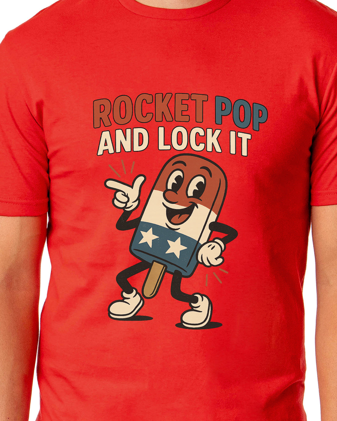 Men's Rocket Pop And Lock It Popsicle Patriotic Funny T-Shirt For Adults
