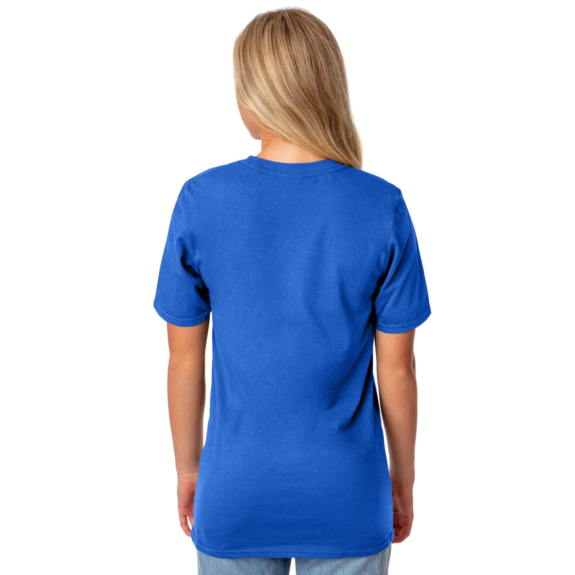 Patriotic T-Shirt Women's America Runs On Mom Fuel USA Adult Novelty  (Blue, Medium)