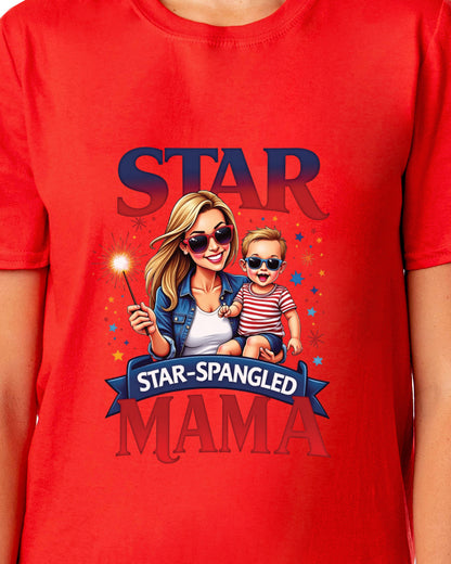 4th of July Women's T-Shirt Star Spangled Mama Patriotic Sparkler