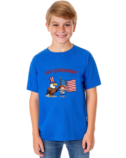4th of July Pint-Sized Patriot American USA Funny T-Shirt For Kids