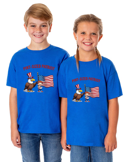 4th of July Pint-Sized Patriot American USA Funny T-Shirt For Kids