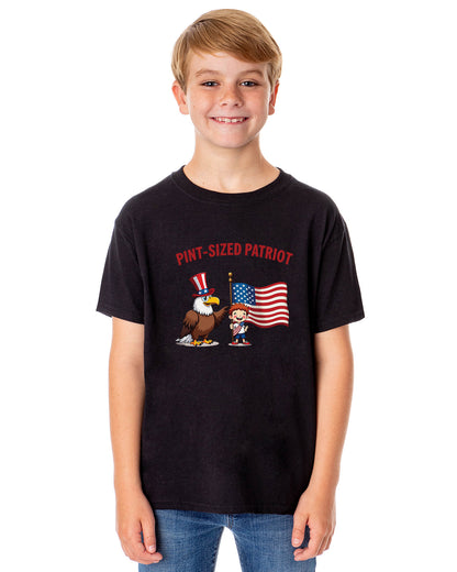 4th of July Pint-Sized Patriot American USA Funny T-Shirt For Kids