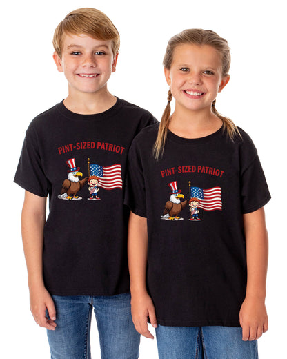4th of July Pint-Sized Patriot American USA Funny T-Shirt For Kids