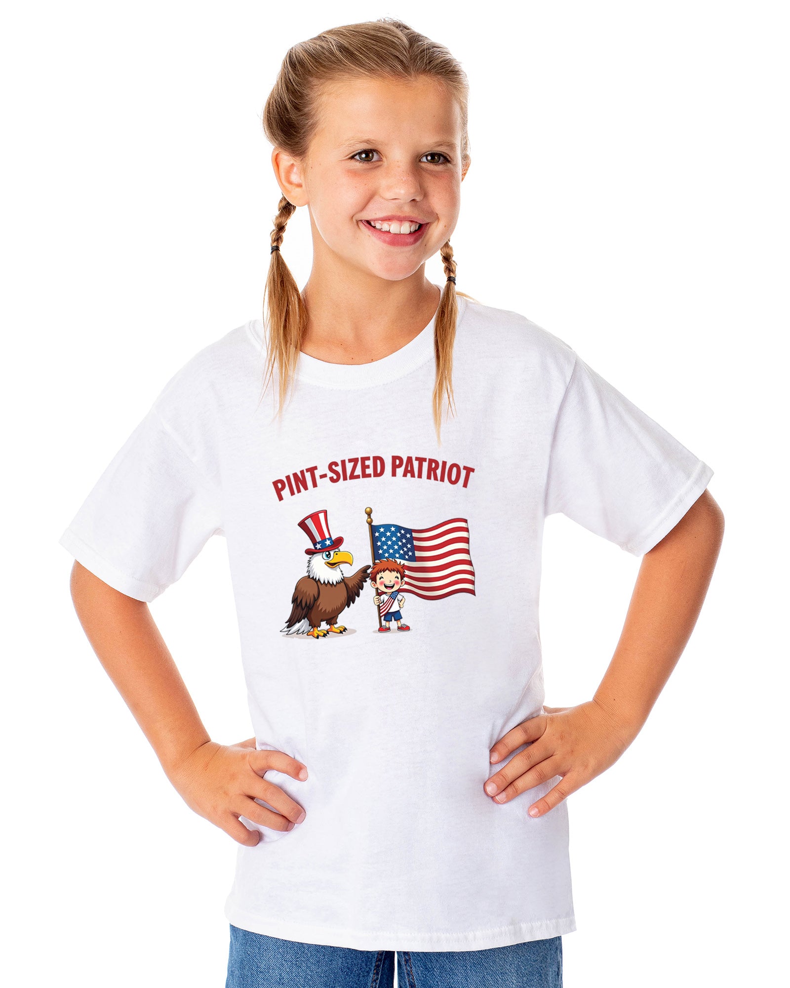 4th of July Pint-Sized Patriot American USA Funny T-Shirt For Kids