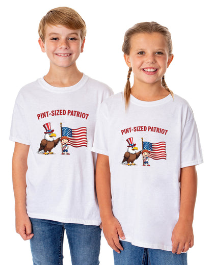 4th of July Pint-Sized Patriot American USA Funny T-Shirt For Kids