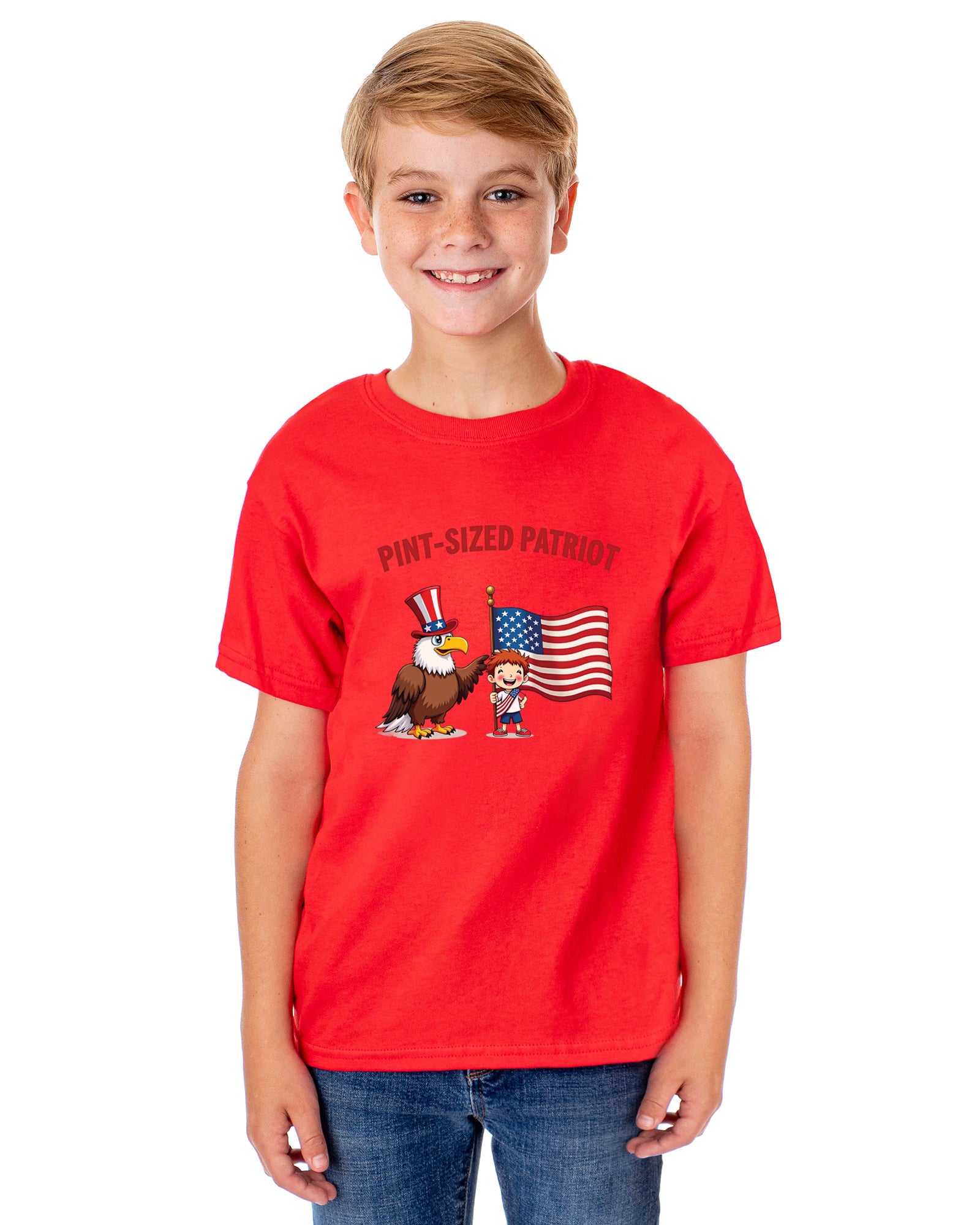 4th of July Pint-Sized Patriot American USA Funny T-Shirt For Kids