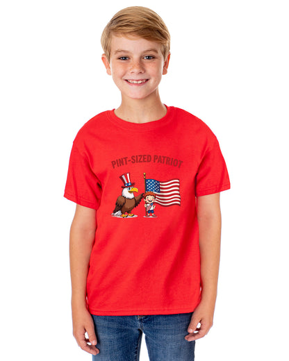 4th of July Pint-Sized Patriot American USA Funny T-Shirt For Kids