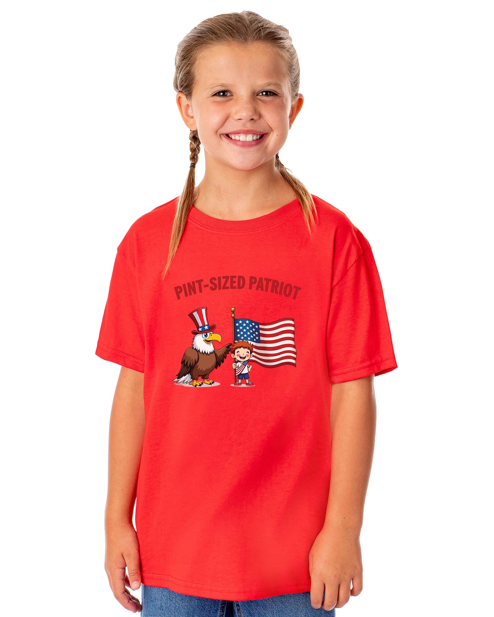 4th of July Pint-Sized Patriot American USA Funny T-Shirt For Kids