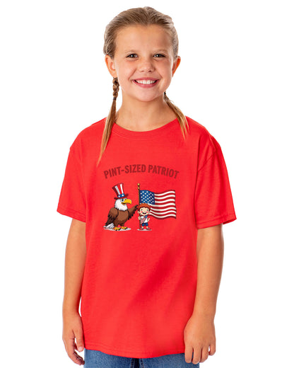 4th of July Pint-Sized Patriot American USA Funny T-Shirt For Kids