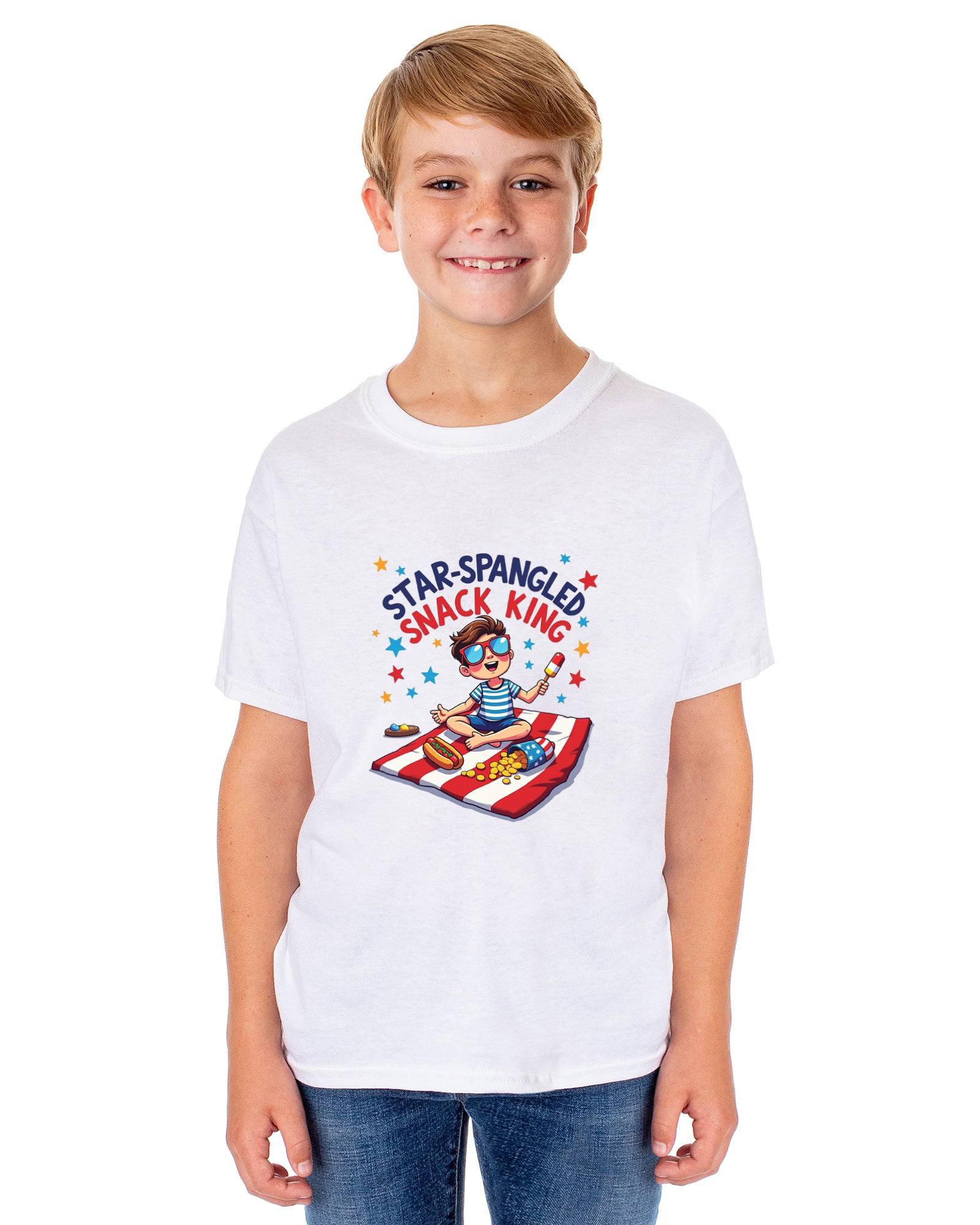 Star-Spangled Snack King Boys' 4th of July Short-Sleeve T-Shirt