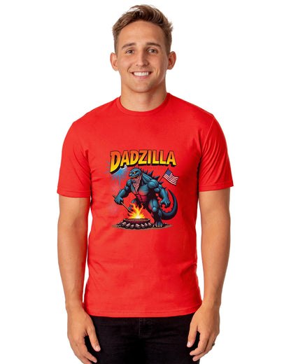 Men's Dadzilla Born To BBQ Patriotic Funny T-Shirt For Adults