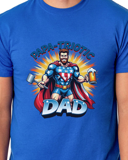 Papa-Triotic Dad Men's Patriotic Superhero 4th of July T-Shirt