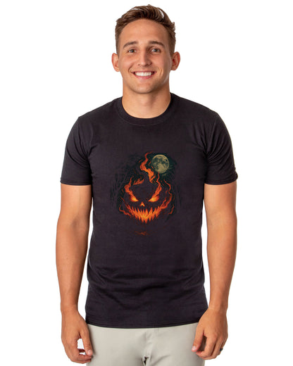 Halloween T-Shirt Men's Scary Pumpkins Short-Sleeve Moon Tee