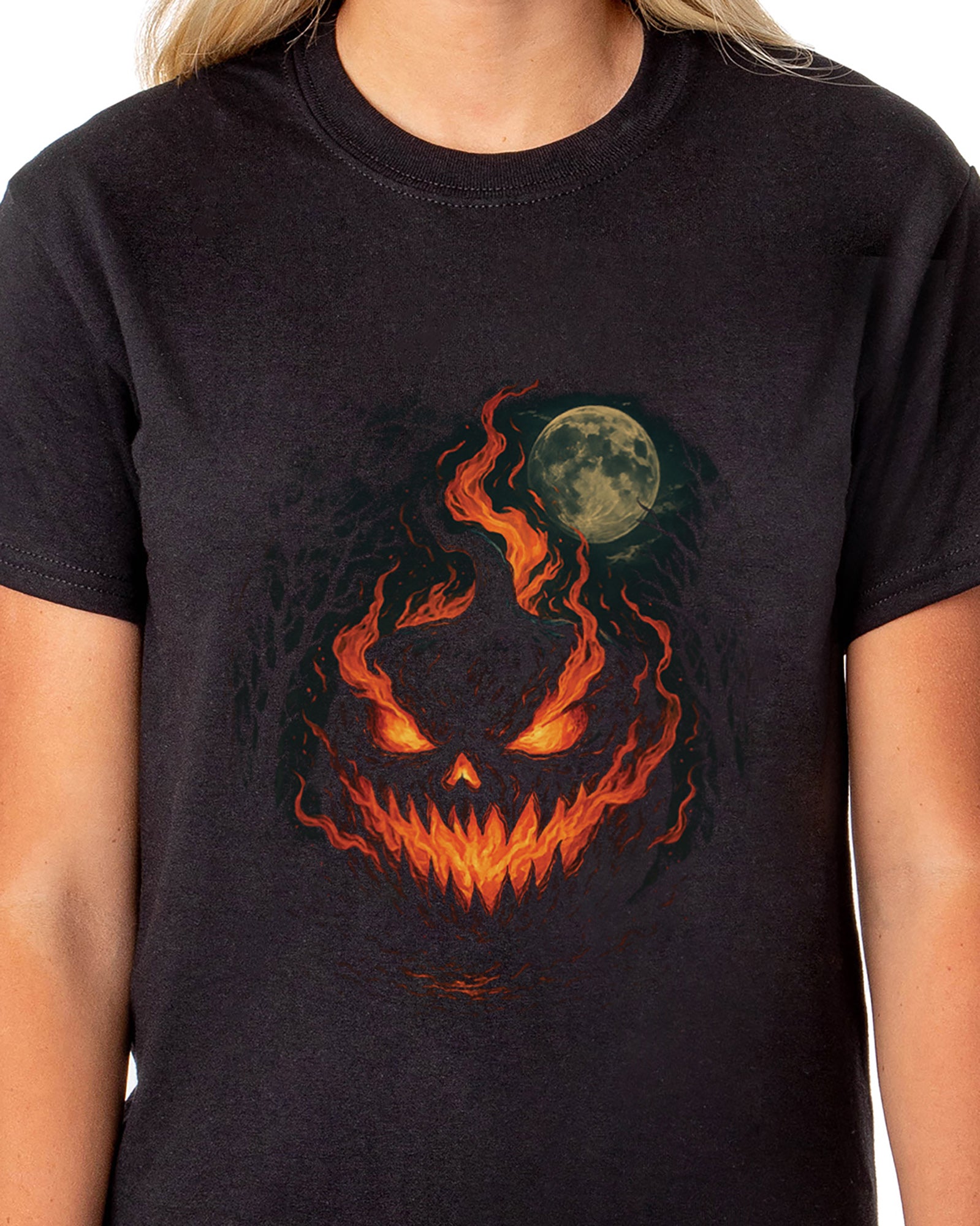 PJammy Halloween T-Shirt Women's Moonlit Inferno Short Sleeve Tee