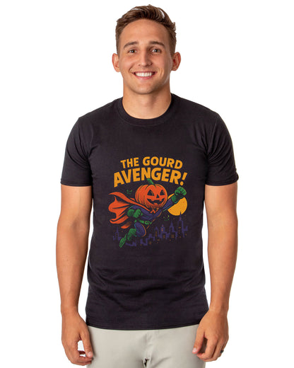 Halloween T-Shirt Men's The Gourd Avenger Adult Short Sleeve Top