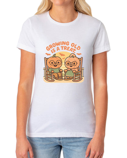 PJammy Halloween T-Shirt Women's Growing Old Is A Treat Short Sleeve Tee
