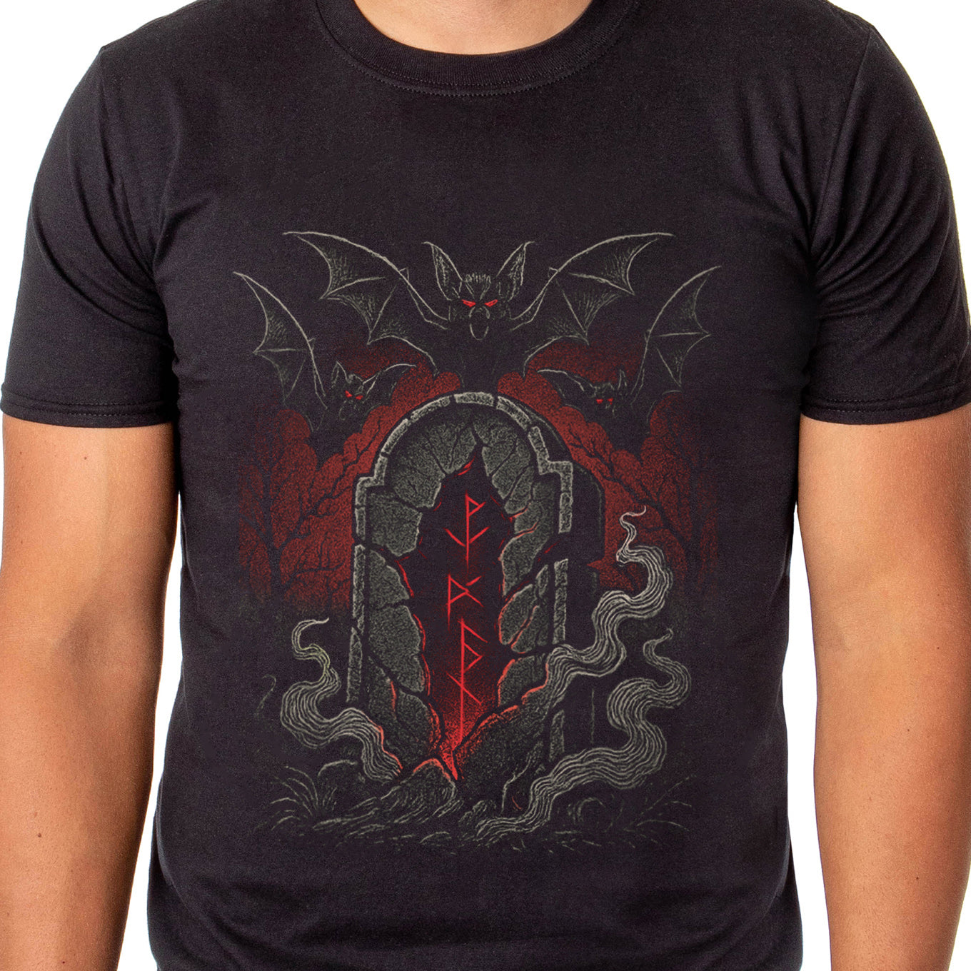 PJammy Halloween Bats Grave and Rune Men's Short-Sleeve T-Shirt