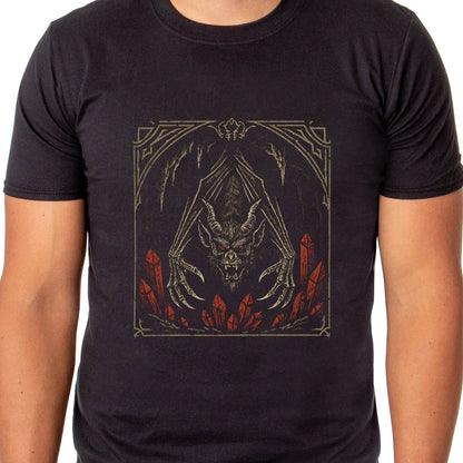 PJammy Halloween T-Shirt Men's Hanging Bat In Cave Novelty Short Sleeve Tee