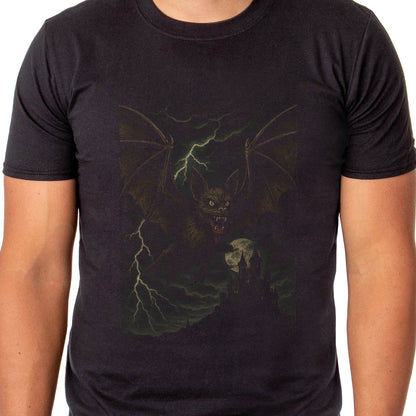 PJammy Halloween T-Shirt Men's Bat Stormy Sky Short Sleeve Tee