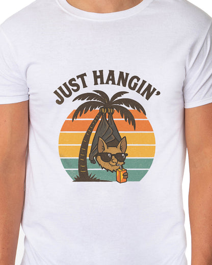 PJammy Halloween Bat Just Hangin' Tropical Graphic Men's T-Shirt