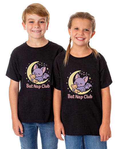 PJammy Halloween T-Shirt Girls' Bat Nap Club Short Sleeve Tee