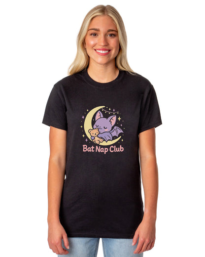 PJammy Halloween T-Shirt Women's Bat Nap Club Short Sleeve Tee