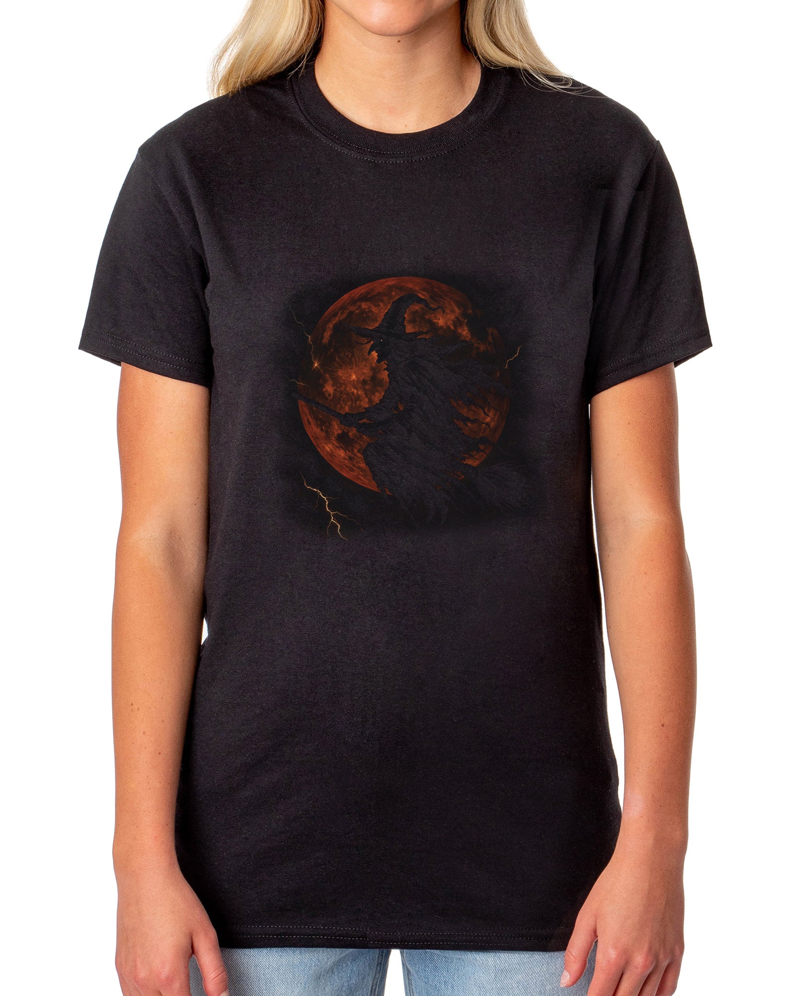 PJammy Halloween T-Shirt Women's Witch Moon Short Sleeve Tee