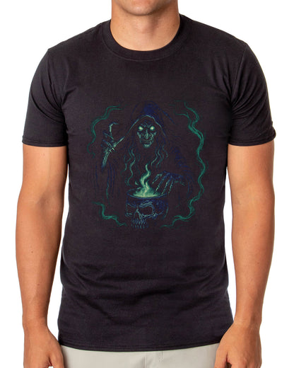 PJammy Halloween T-Shirt Men's Eerie Witch Cauldron Short Sleeve Tee