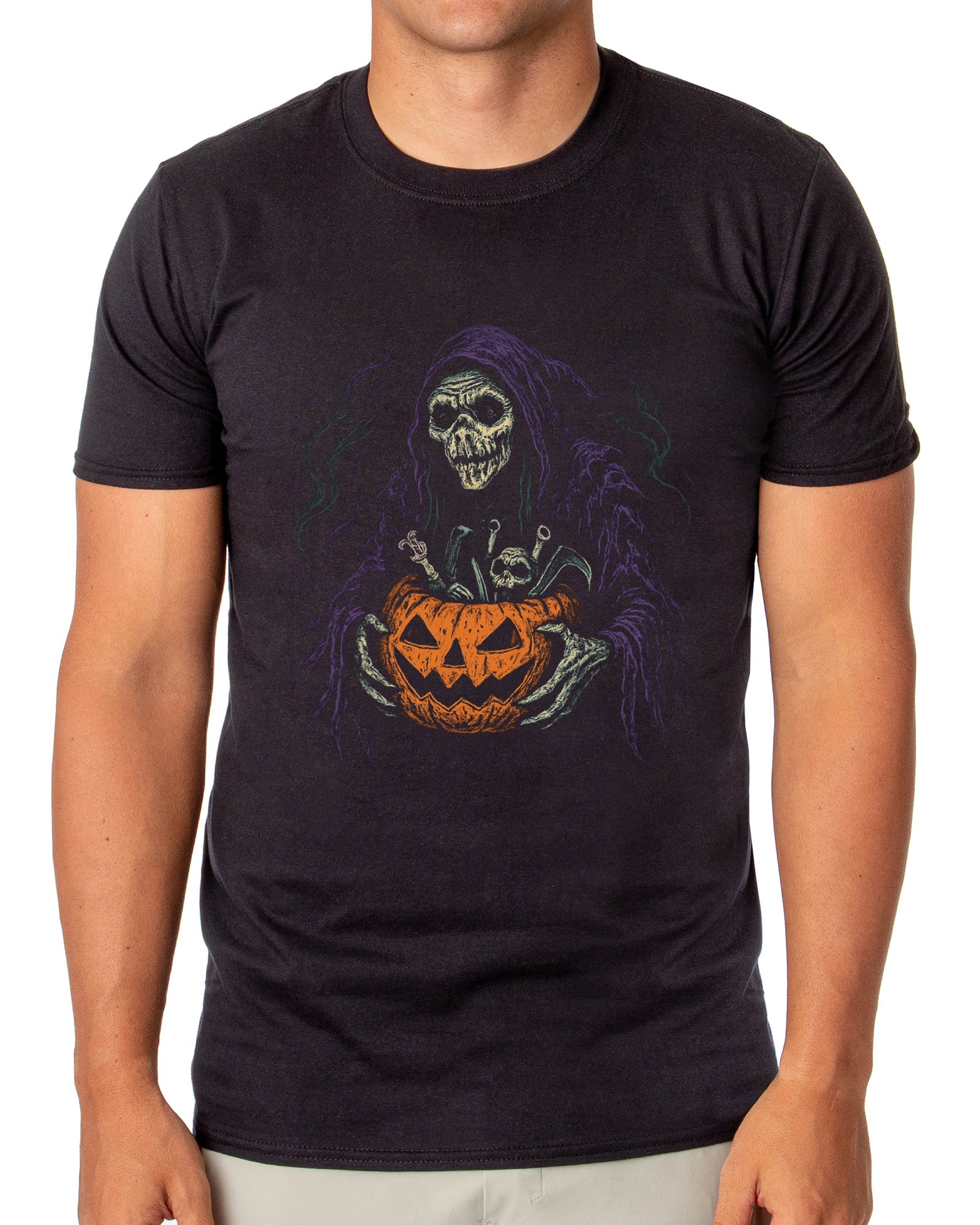 PJammy Halloween T-Shirt Men's Jack-O-Lantern of Bones Short Sleeve Tee