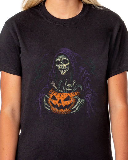 PJammy Halloween T-Shirt Women's Pumpkin Reaper Short Sleeve Tee