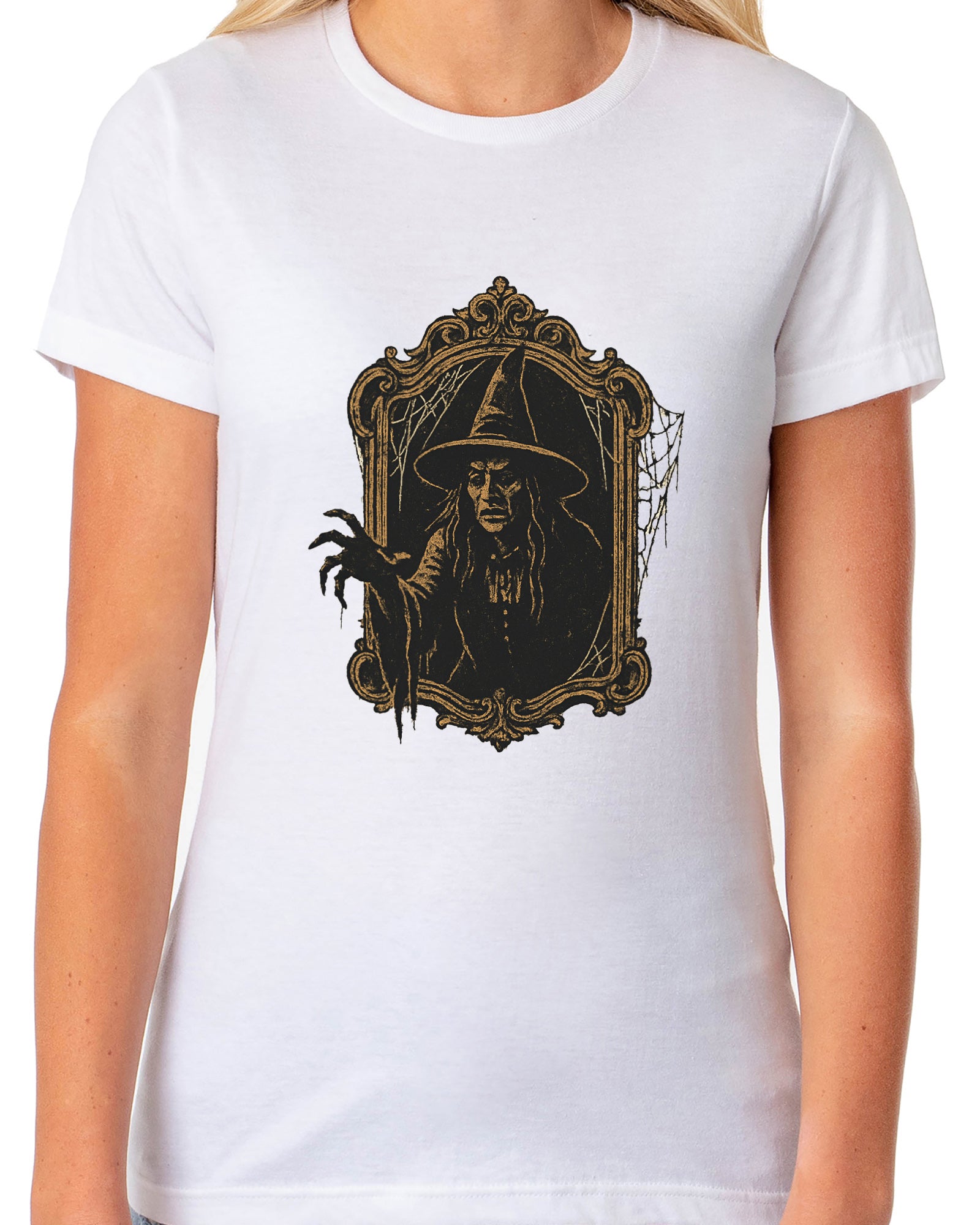 PJammy Halloween T-Shirt Women's Witch Mirror Short Sleeve Tee