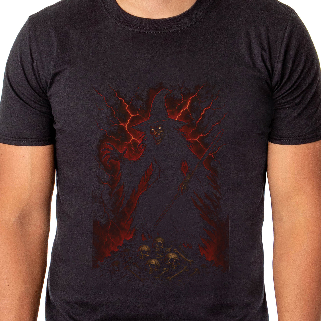 PJammy Halloween T-Shirt Men's Electric Witch Design Short Sleeve Tee