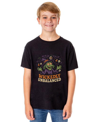 PJammy Halloween T-Shirt Boys' Wickedly Unbalanced Short Sleeve Tee